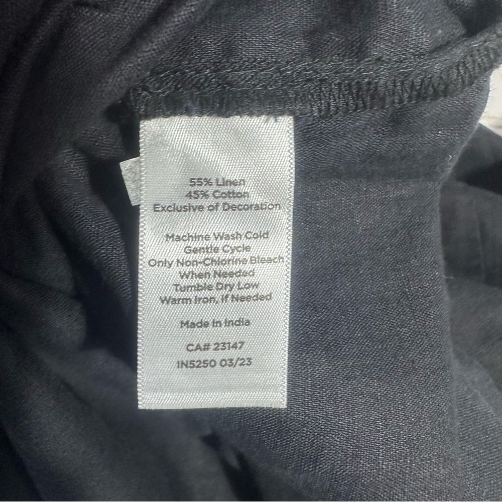 Talbots linen blend black embroidered top shirt women’s small - Picture 9 of 9